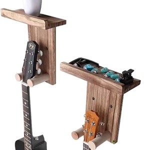 Soporte de pared para guitarra de madera maciza con estante para exhibir ukelele y erhu, duradero, color retro, montado en la pared - Product Image 5