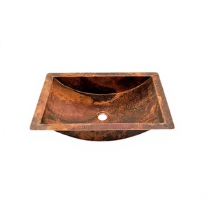 Antique <b>Copper</b> Sink With Square Shape Kitchen Sink <b>Copper</b> Hammered <b>Utensils</b> Wash Basin At Affordable Prices - Product Image 1