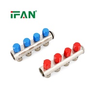 IFAN Vente Chaude DN25*3/4" Collecteur PEX 2-8 Voies pour Chauffage au Sol Eau Froide et Chaude