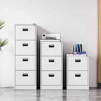 Armoire à dossiers verticale en acier robuste anti-basculement, meuble de rangement métallique pour documents avec système de verrouillage central à clé maîtresse