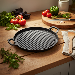 Poêle à frire en fonte de grande taille 31 cm, antiadhésive, pré-assaisonnée, de forme ronde, pour barbecue en plein air, prix réduit en Chine - Product Image 2