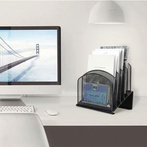 Inclined Desk <b>File</b> <b>Organizer</b> 5-Section Vertical <b>File</b> Folder Holder Stand Metal <b>File</b> Sorter for Office Classroom Organization - Product Image 6