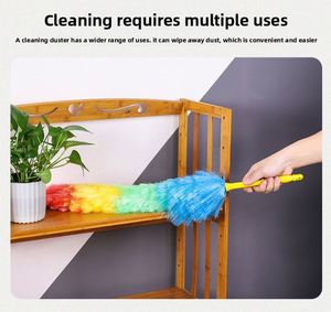 Vente en gros de plumeaux en microfibre écologiques arc-en-ciel avec manche en plastique rétractable et flexible, longueur 60 cm, pour le nettoyage domestique - Product Image 4