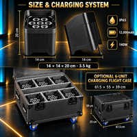 Projecteur LED professionnel IP65 à piles pour la location, 7x20W RGBALC, éclairage d'événements sans fil DMX