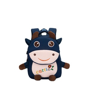 Sac à dos de maternelle en polyester, motif mini veau, dessin animé mignon, imperméable, ultra-léger, respirant, anti-perte, pour enfant - Product Image 2