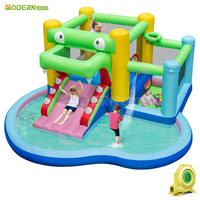 Château gonflable durable pour saut à sec et à eau, toboggan gonflable combiné, parc gonflable amusant