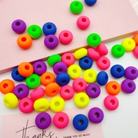 Perles intercalaires en acrylique dépoli couleur néon 51338, grandes perles à trou pour stylos, perles classiques en vrac pour chaînes de téléphone, porte-clés, fabrication de stylos DIY