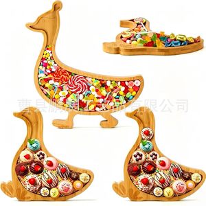 Bandeja de Madera con Forma de Ganso Pengzhan, Plato de Aperitivos y Postres Ecológico con Diseño de Animal de Dibujos Animados para Niños, Uso en el Hogar y Hoteles - Product Image 2