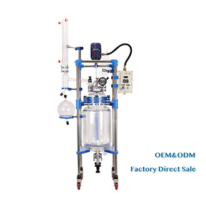 Cuve de réacteur en verre Réacteurs en verre à petite échelle Systèmes de réacteur en verre de paillasse à double paroi de laboratoire - Product Image 5