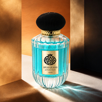 Flacon en verre vide personnalisé de haute qualité 30ml 50ml 100ml, design créatif à rayures, couvercle blanc ou noir, flacon de parfum en verre, boîte cadeau