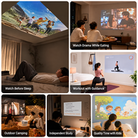 Projecteur intelligent Android portable avec logo personnalisé, écran LCD HD 1080P, 1000 lumens, prise en charge 4K, Wi-Fi, pour cinéma maison