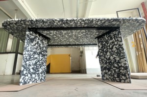 Custom Teardrop Shape Terrazo Shop Furniture Long <b>Display</b> <b>Table</b> - Product Image 3