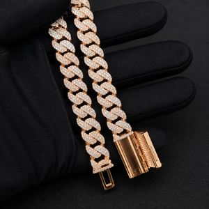 Two Tone 925 Silver 10MM Moissanite Cuban Link <b>Chain</b> <b>Iced</b> <b>Out</b> Hip Hop Necklace Luxury Statement Jewelry for Men - Product Image 2