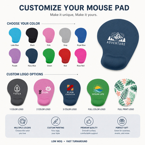 Tapis de Souris Antidérapant en Caoutchouc Personnalisé avec Logo, Repose-Poignet Intégré pour <span class=keywords><strong>PC</strong></span> Portable, Bureau, Cadeau Promotionnel d'Entreprise, Tapis de Bureau - Product Image 3