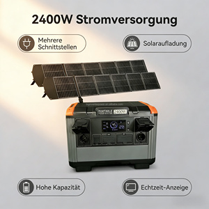 Estación de energía portátil de 2400W y 2000Wh con enchufe británico, tomas de CA, generador solar de onda sinusoidal pura para camping y emergencias - Product Image 3