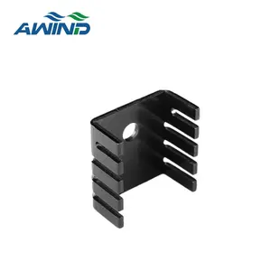 Disipador de calor extruido de aluminio de perfil bajo 25x25x5 40x40x10 disipador de calor de aluminio transistor estampado radiador PCB para caja electrónica