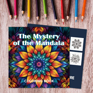 Livre de coloriage pour <span class=keywords><strong>adultes</strong></span> à la mode, motif mandala floral, 24 pages, papier kraft, couverture souple, illustrations créatives - Product Image 4