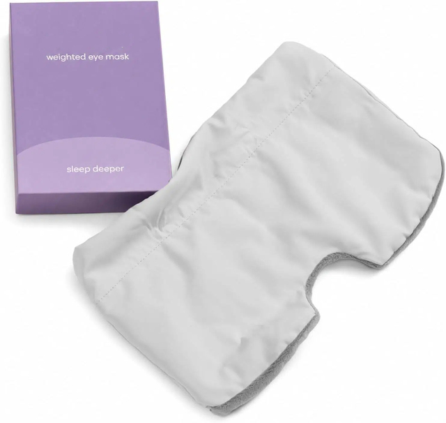 Weighted Eye Mask for Sleeping with Gentle Pressure Therapy, Silicone Beads Filling, Light Blocking, Cooling & Warming Dual Side