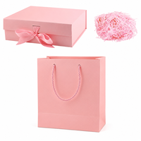 Coffret cadeau magnétique pliable Shengcan avec sac en papier, rembourrage en papier déchiqueté, emballage cadeau personnalisé avec logo