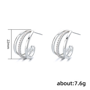 Orecchini a Cerchio a Forma di C alla Moda per Donne, Accessori per Orecchie a Strati per Uso Quotidiano - Product Image 5