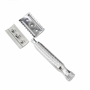 Professional Polished Stainless Steel <strong>Double</strong> <strong>Edge</strong> <strong>Razor</strong> Durable Reusable Metal Wet Dry Shaving Includes 5 Replacement Blades - Product Image 3