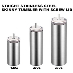 Gobelet maigre en acier inoxydable avec couvercle à vis 12oz 20oz 30oz Tasse à café à eau sous vide à double paroi isolante avec pailles - Product Image 2
