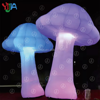 Champignon Gonflable Géant Réaliste avec Lumières LED et Souffleur Intégré, Modèle de Champignon Violet Ultra-réaliste, Accessoires de Décoration pour Fêtes et Scènes