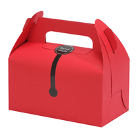 Boîte cadeau pliable en carton ondulé recyclable avec poignée intégrée pour l'emballage alimentaire, les pâtisseries et les cadeaux de fête