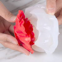 DM881 Lotus Rose Azalée Chrysanthème Camellia Hibiscus Mutabilis Pivoine Fleur Forme Bougie Silicone Moule pour DIY