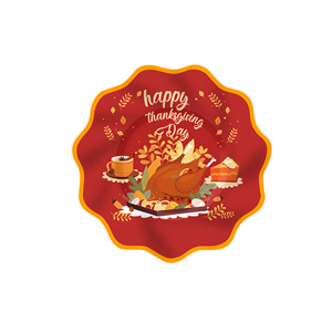 DAMAI Custom Thanksgiving Turkey Maple <b>Leaf</b> Theme Party Decoration Set Includes <b>Paper</b> Plates - Product Image 4