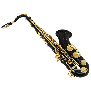 Saxophone soprano SLADE en laiton <span class=keywords><strong>noir</strong></span> avec motif gravé doré, saxophone Bb courbé avec boutons en nacre blanche pour débutant adulte - Product Image 4
