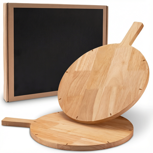 Tabla de Cortar Redonda de Madera con Asa para Frutas, Verduras y Carne, Preparación de Alimentos en la Cocina - Product Image 1