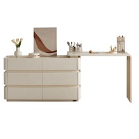 129578 Quanu Meuble de maquillage blanc au design moderne pour filles avec miroir et tiroirs pour chambre/salon