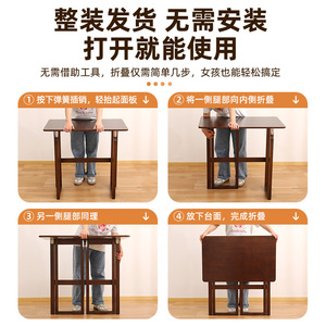 Small apartment computer desk, student single desk, solid wood, foldable, simple office desk for dormitory and bedroom, - Product Image 5