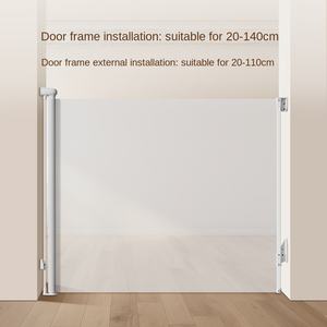 Barrière de sécurité pour bébé pliable et rétractable PGS SG027, installation facile, intérieur, 6-24 mois, protection des escaliers en plastique - Product Image 6