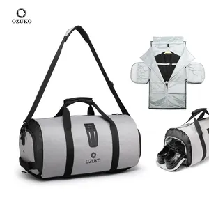 OZUKO 2023 новая сумка-тоут костюм обычные багажные сумки для мужчин водонепроницаемый рюкзак Спортивная Сумка с отделением для обуви дорожные сумки для мужчин