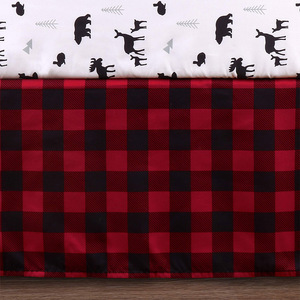 Baby Bed <strong>Bumpers</strong> Cotton Soft <strong>Breathable</strong> Sheet Plaid Comforter Baby <strong>Cot</strong> Bedding Sets - Product Image 4