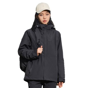 Women Outdoor Jacket Waterproof Full Sleeve Natural Waist With Printing For Camping Hiking - Product Image 4