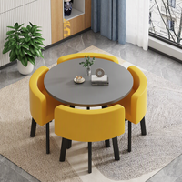 Tables et chaises de restaurant de luxe modernes, meubles de salle à manger, petit ensemble de table ronde avec 4 chaises