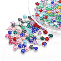 Strass Rivoli à coudre 8 mm, multicolores, en cristal, pour robe, chaussures, sacs, bijoux, vêtements, accessoires de décoration DIY