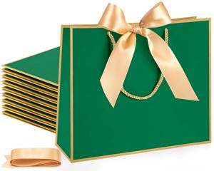 Sac en papier cadeau avec logo imprimé personnalisé Emballage élégant en ruban avec nœud pour les mariages Fête des mères Anniversaires et fêtes de demoiselle d'honneur - Product Image 4