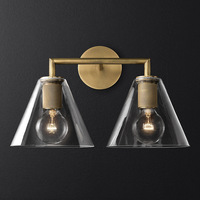 Applique murale LED nordique post-moderne verre minimaliste avec corps en fer pour un décor personnalisé dans le salon chambre chevet