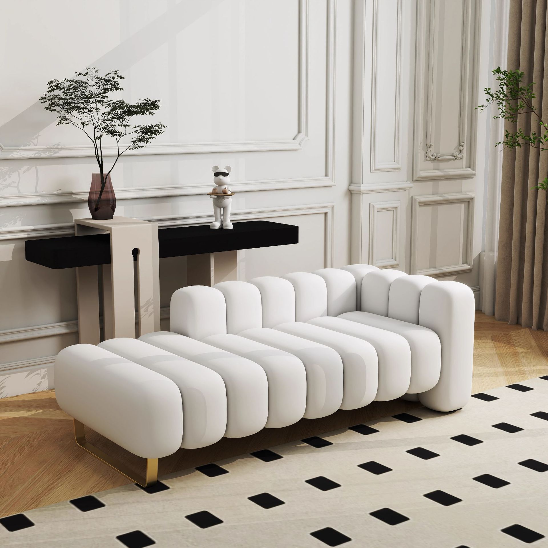 Velours blanc cassé