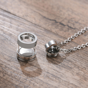 Kalung botol kaca dapat dibuka untuk pria wanita liontin peringatan botol abu kremasi untuk hadiah perhiasan guci manusia hewan peliharaan - Product Image 5