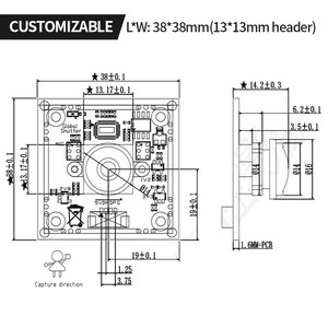 Sensor CMOS monocromático UVC Módulo de cámara de visión artificial industrial OV9281 USB HD Obturador global 1MP 120fps - Product Image 4
