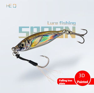 Vente en gros LB131-LB136 10g-40g Leurres de pêche en métal lumineux pour jigging, avec hameçons doubles, pour la pêche en mer, en bateau et en rivière - Product Image 6