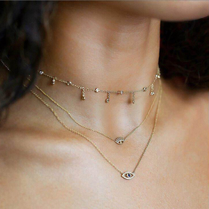 2025 Fashion Gold Plated Cz Tassel Charm <strong>Delicate</strong> Chain Statement <strong>Necklace</strong> - Product Image 2