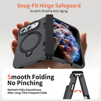 Coque pour iPhone Duo avec support magnétique, protection de la charnière, translucide, mate, fine, antichoc, pour iPhone Duo