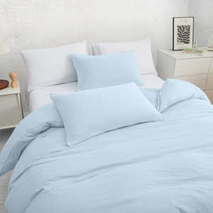 Ensemble de housse de couette en microfibre jaune uni ultra doux et confortable, 3 pièces, comprenant 2 taies <span class=keywords><strong>d</strong></span>'<span class=keywords><strong>oreiller</strong></span> et 1 housse de couette à fermeture éclair (Queen <span class=keywords><strong>90x90</strong></span>) - Product Image 5