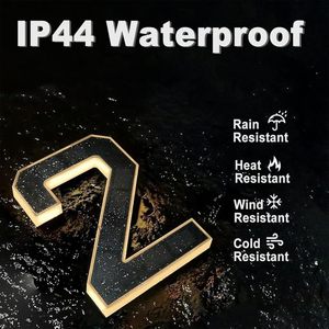 ALECTER LED Solar Powered Waterproof LED House Numbers-Black Modern Design for Outdoor Use Exterior Modern House Numbers Light - Product Image 2